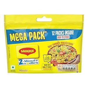 Maggi 2-Minute Masala Instant Noodles (Value Pack of 12 – 70g/75g each)